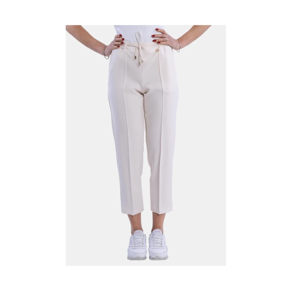 Fracomina Jogger-stijl Hoge Taille Broek White Dames