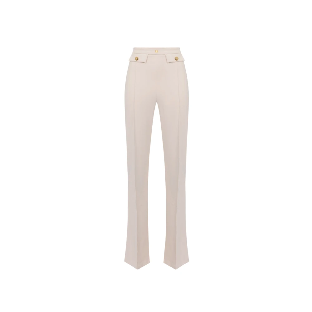 Elisabetta Franchi Wijde broek Beige Dames
