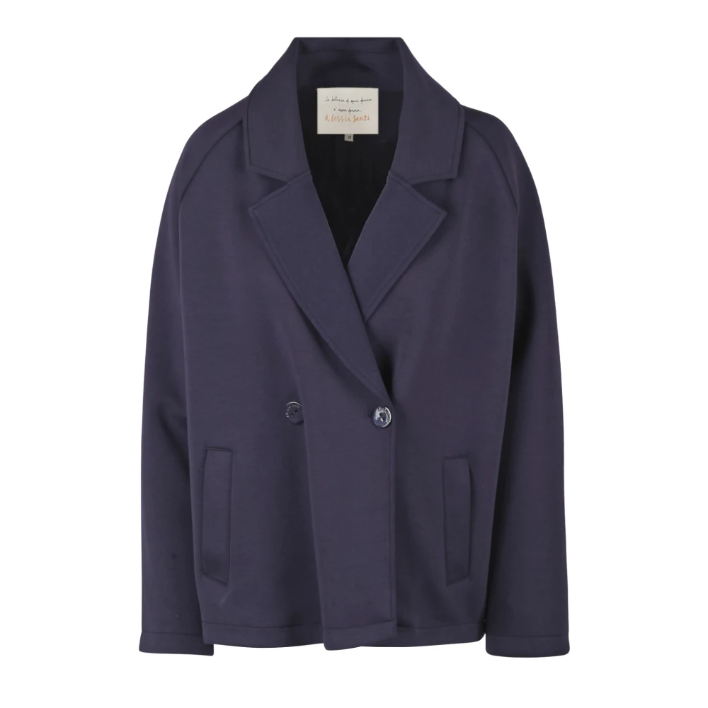 Alessia Santi Dubbelzijdige sweatblazer met raglanmouwen Blue Dames