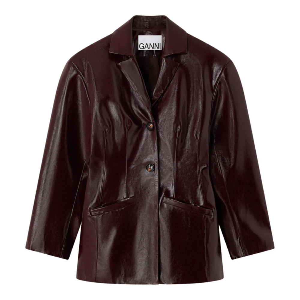 Ganni Donna Viola - Blazer In Similpelle - Jackets - S - Immagine 4