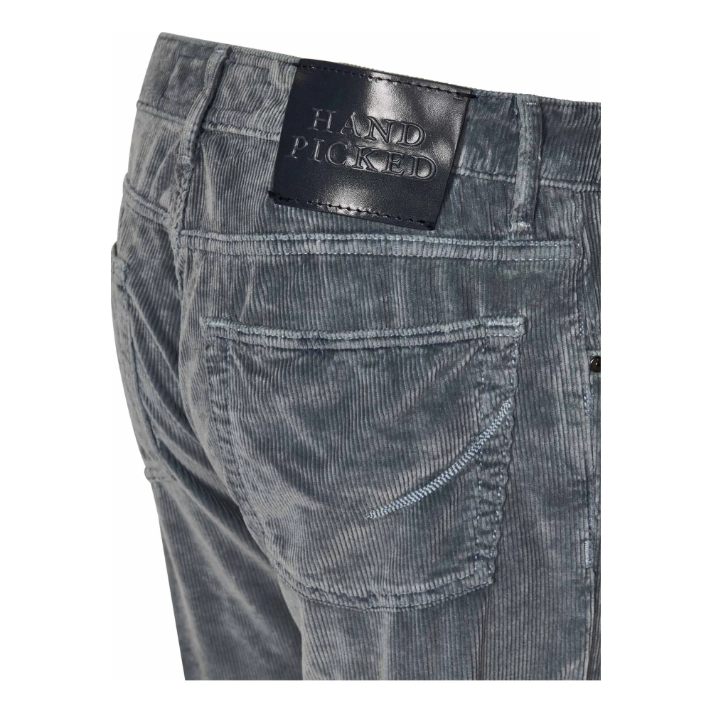 Hand Picked Heldere Blauwe Corduroy Slim-Fit Broek Blue Heren
