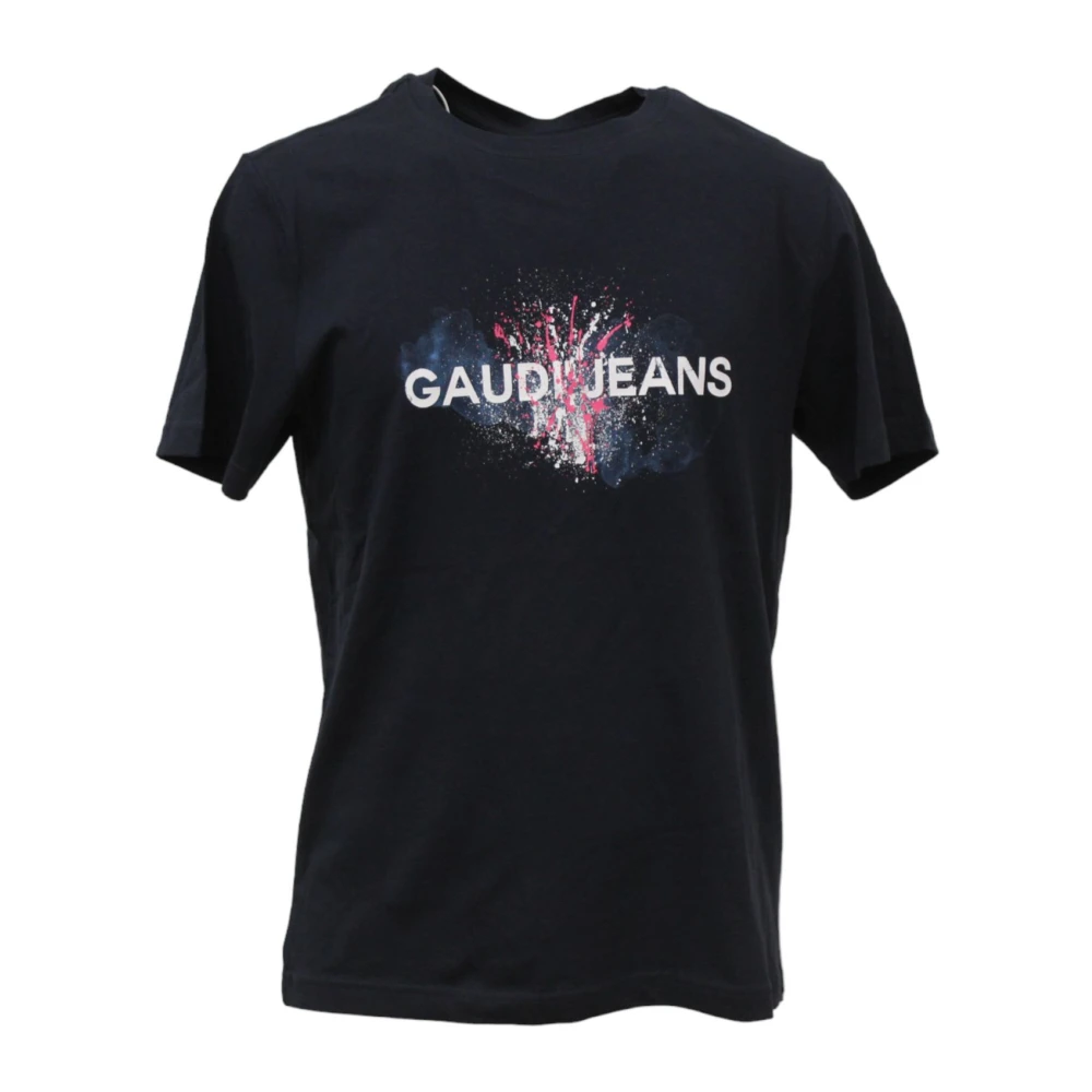 Gaudi Korte Mouw T-shirt Blue Heren