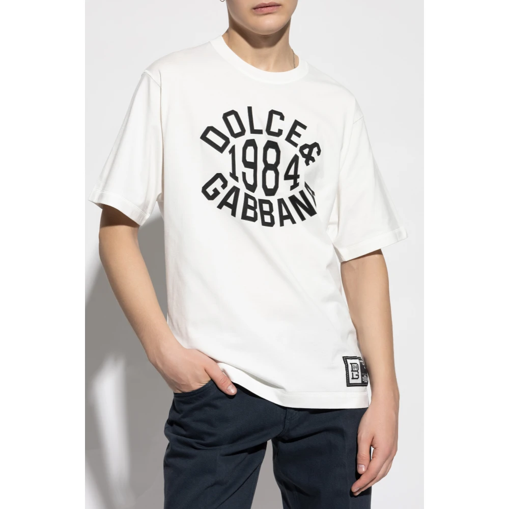 Dolce & Gabbana T-shirt met logo White Heren
