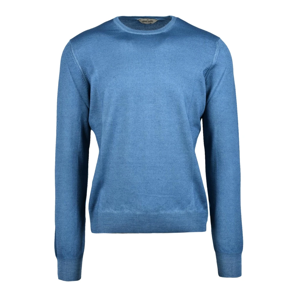 Gran Sasso Wollen Trui Kort Model Blue Heren