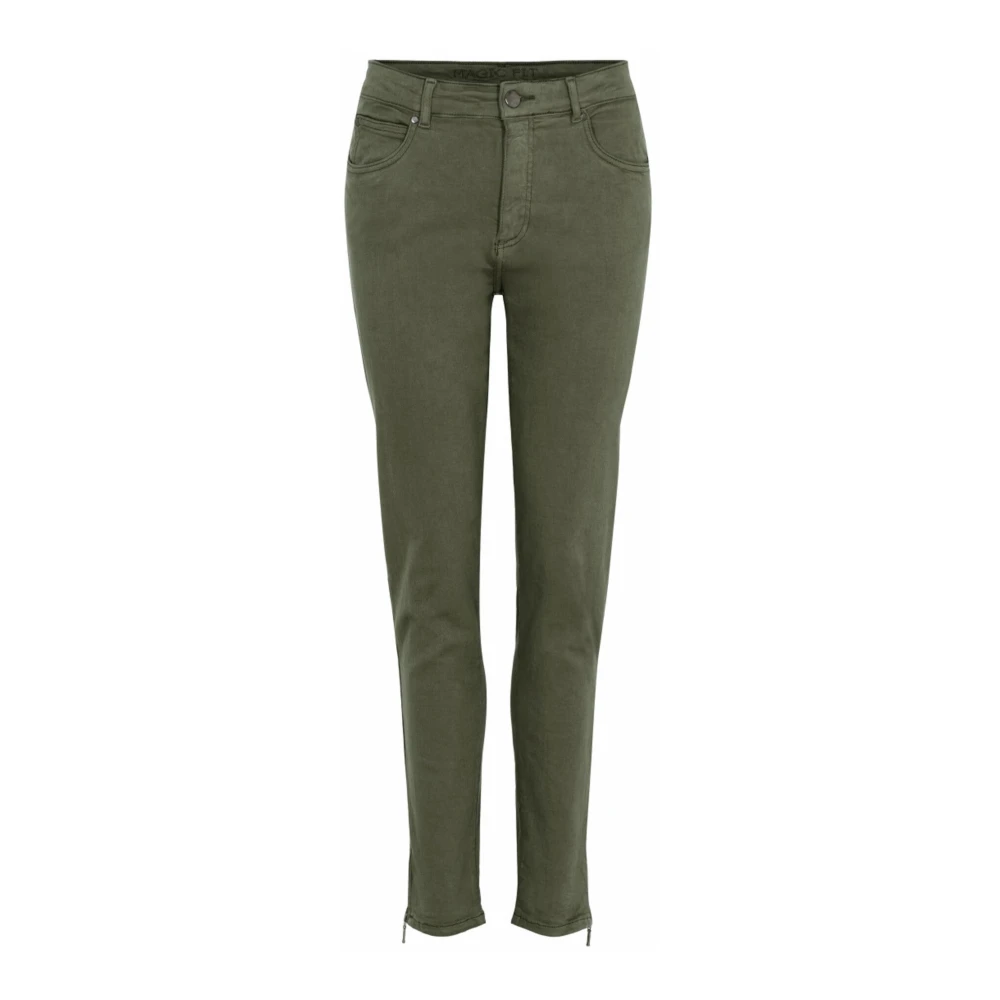 C.ro Women's Green Dark Olive Magic Fit Trousers - Slim-Fit Trousers - 3XL - Trousers