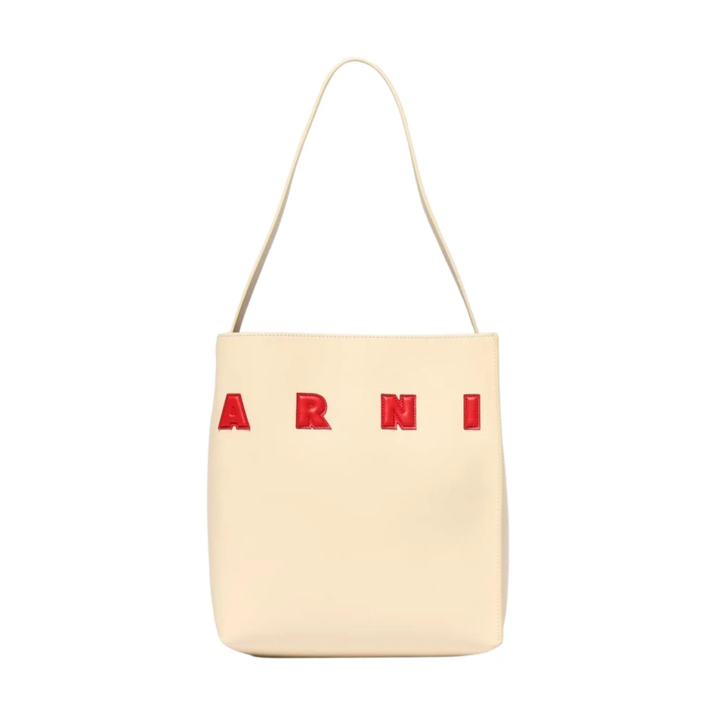 Marni Women's Beige Tote Bags, One Size, Elegant Leather Shoulder Bag