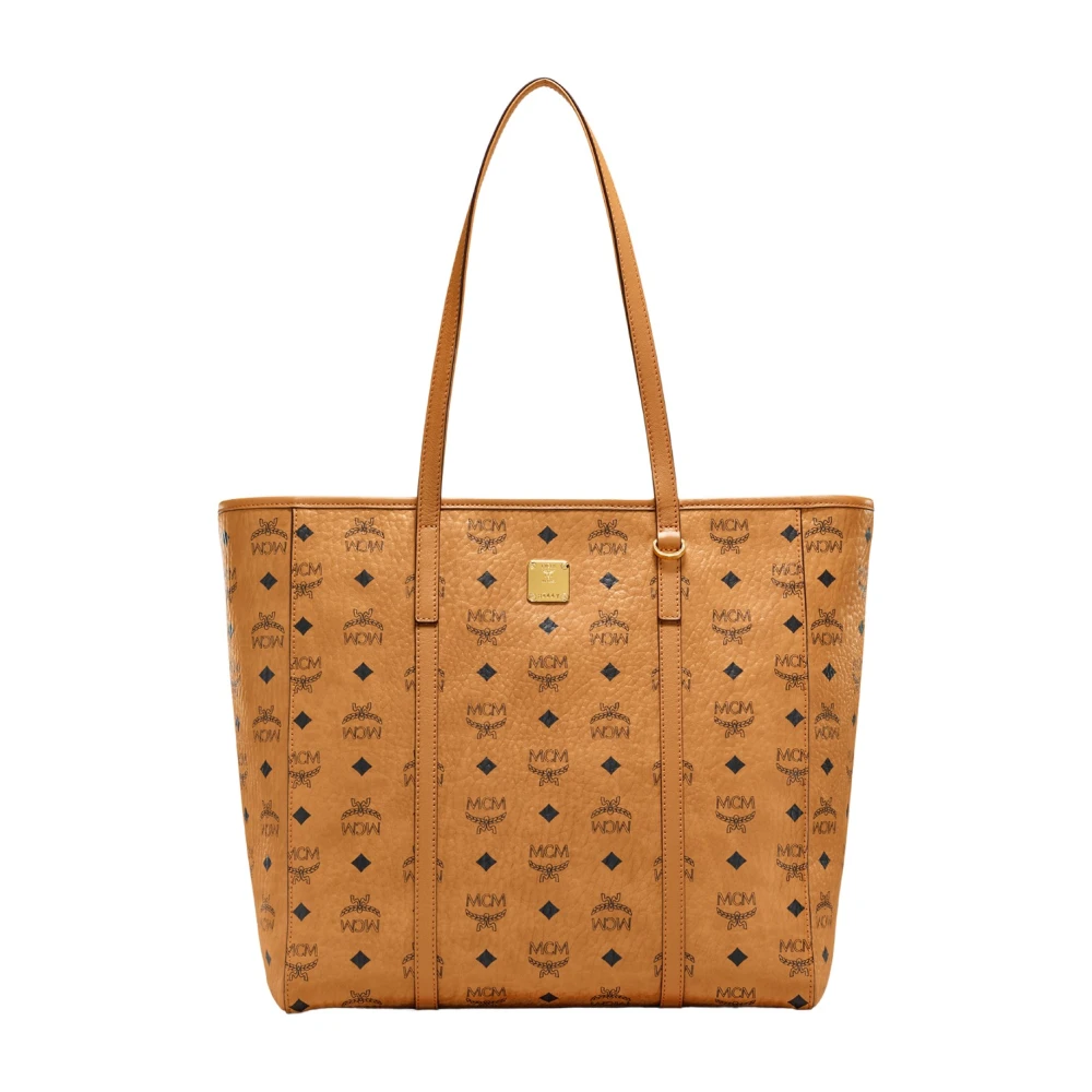 MCM Toni Shopper met rits in Visetos Brown Dames