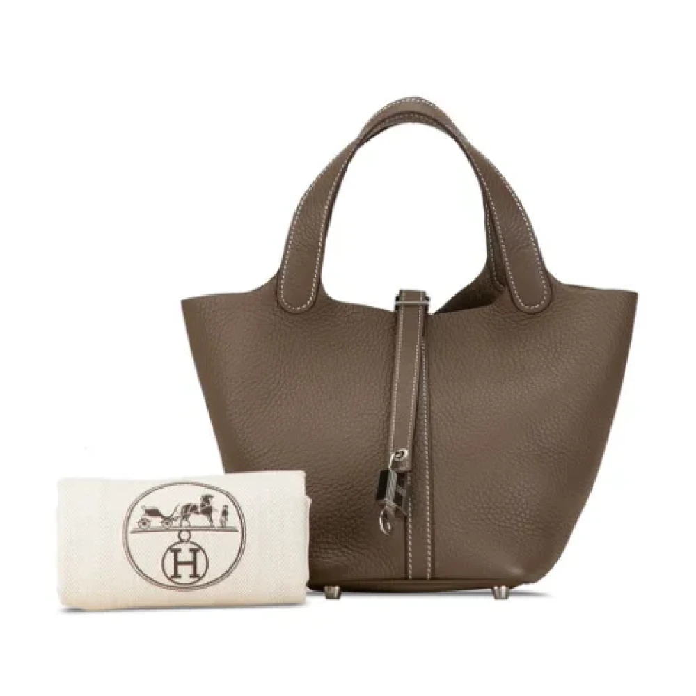 Hermès Vintage Pre-owned Leather hermes-bags Gray Dames