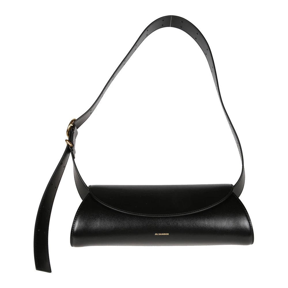 Jil Sander Kleine leren Cannolo tas Black Dames