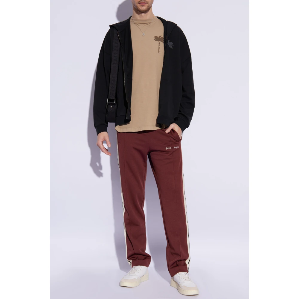 Palm Angels Sweatpants met geborduurd logo Red Heren