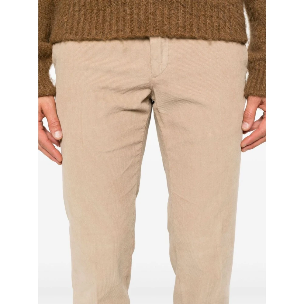 Incotex Beige Corduroy Slim-Fit Broek Beige Heren