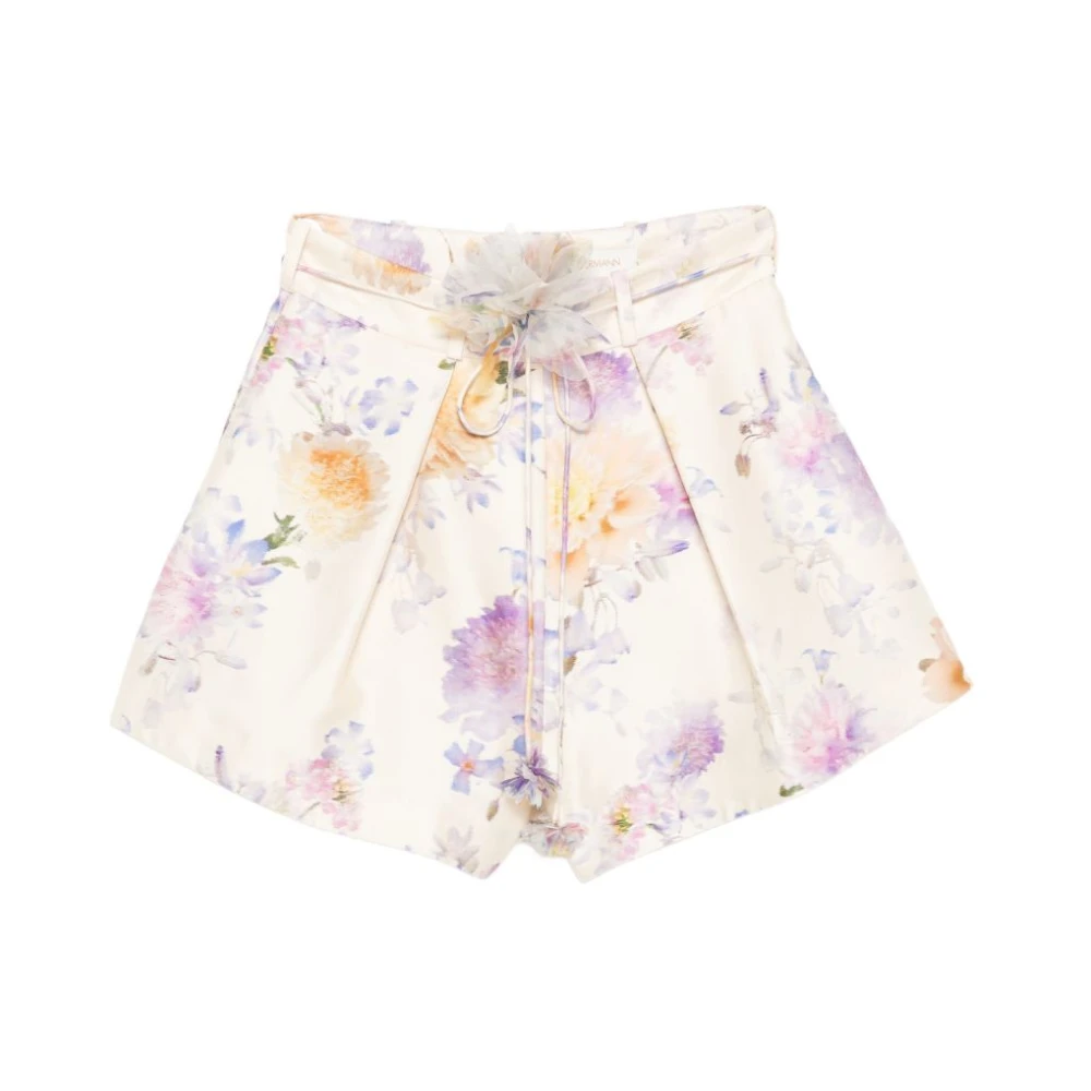 Zimmermann Women's Multicolor Short Shorts, S, Luna Tuck Short