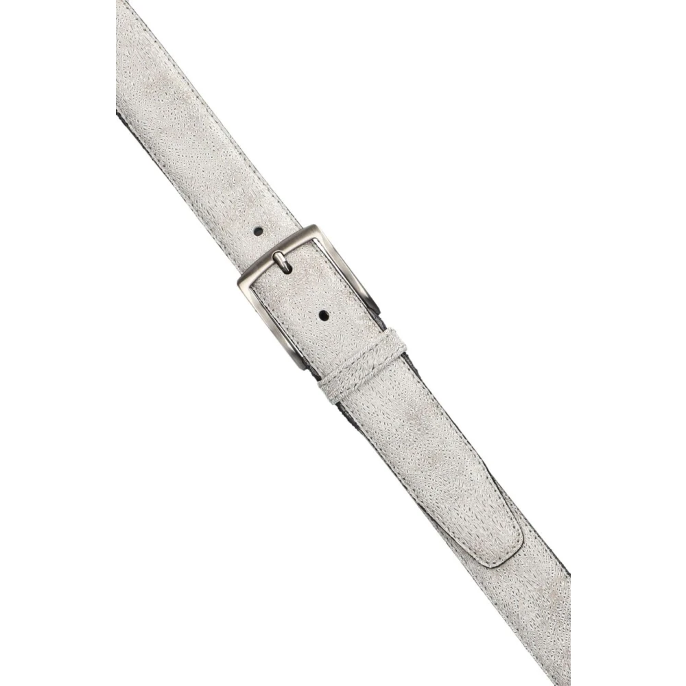 Floris van Bommel Moderne Witte Leren Riem Gray Heren