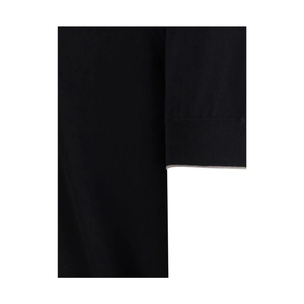 BRUNELLO CUCINELLI Geribbelde Crew Neck Katoenen T-shirt Black Heren