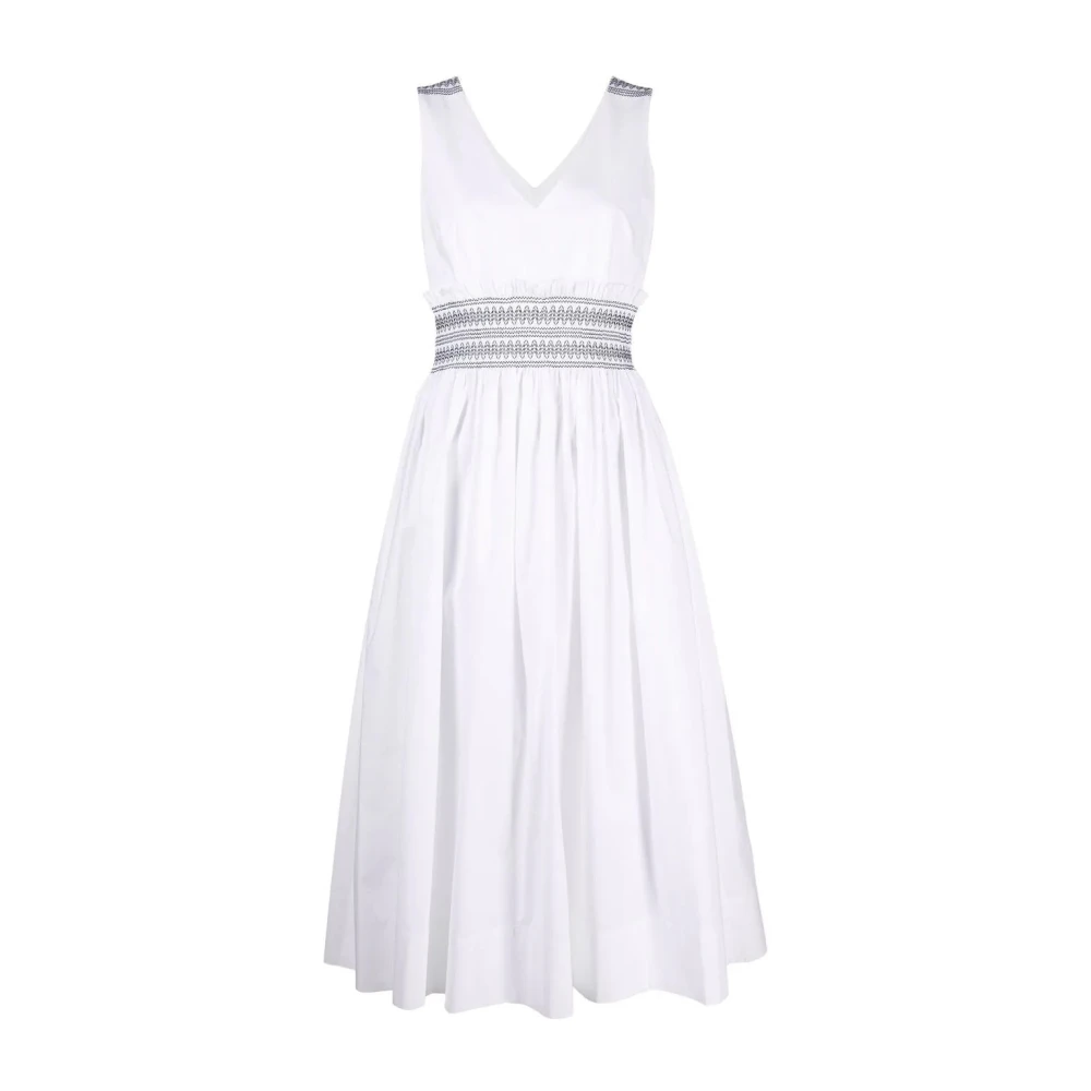 P.a.r.o.s.h. Elegante Witte Midi Jurk White Dames