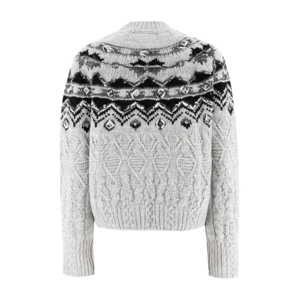 Ermanno Scervino Geometrisch Patroon Gebreide Trui Gray Dames