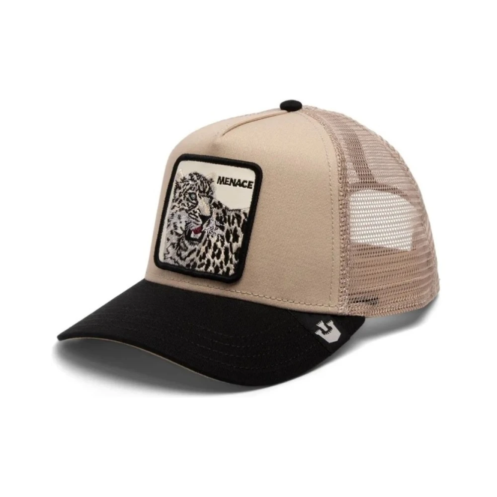 Goorin Bros Luipaardprint Truckerpet Beige Heren