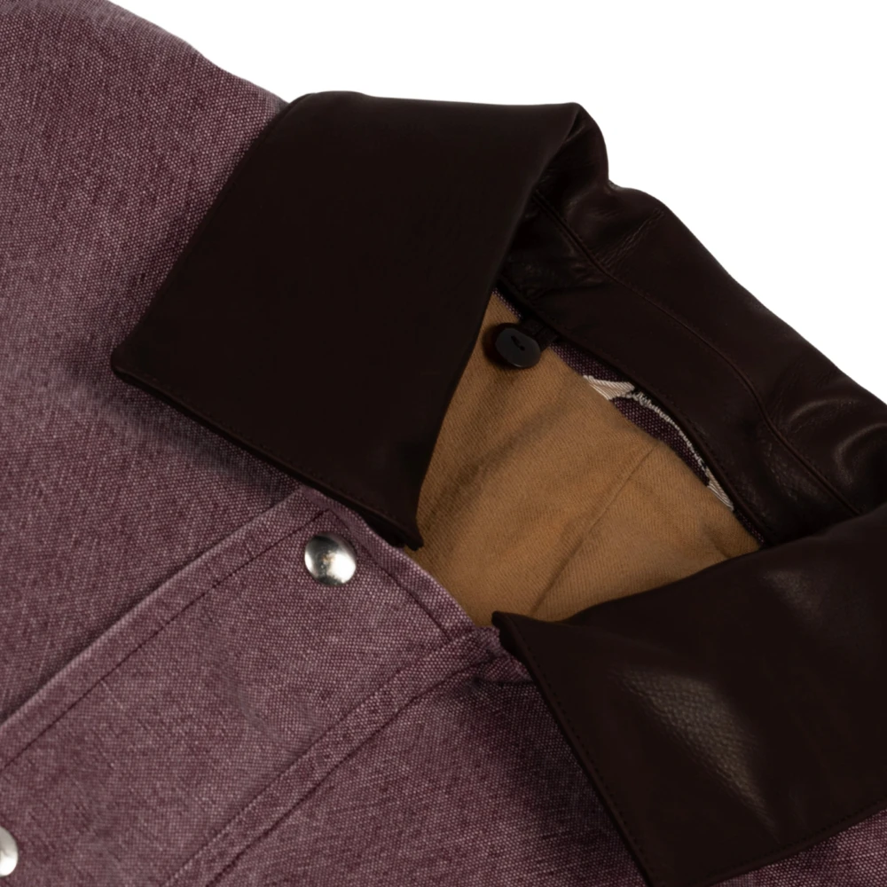 Auralee Paarse Canvas Jacht Blouson Jas Purple Heren