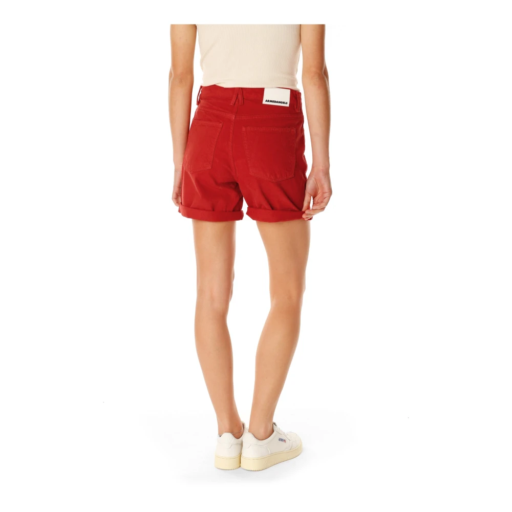 ARMEDANGELS Hoge Taille Denim Shorts Red Dames