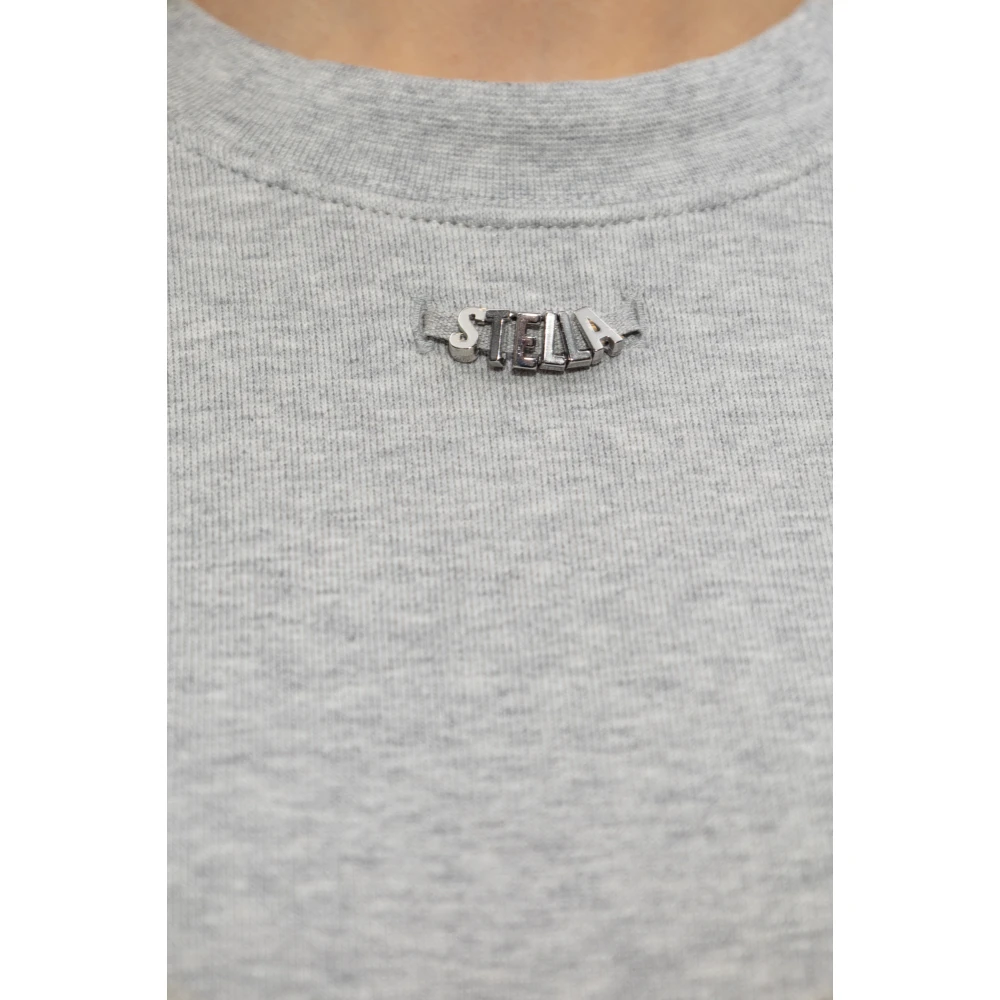 Stella Mccartney Sweatshirt met logo-vormige applicatie Gray Dames