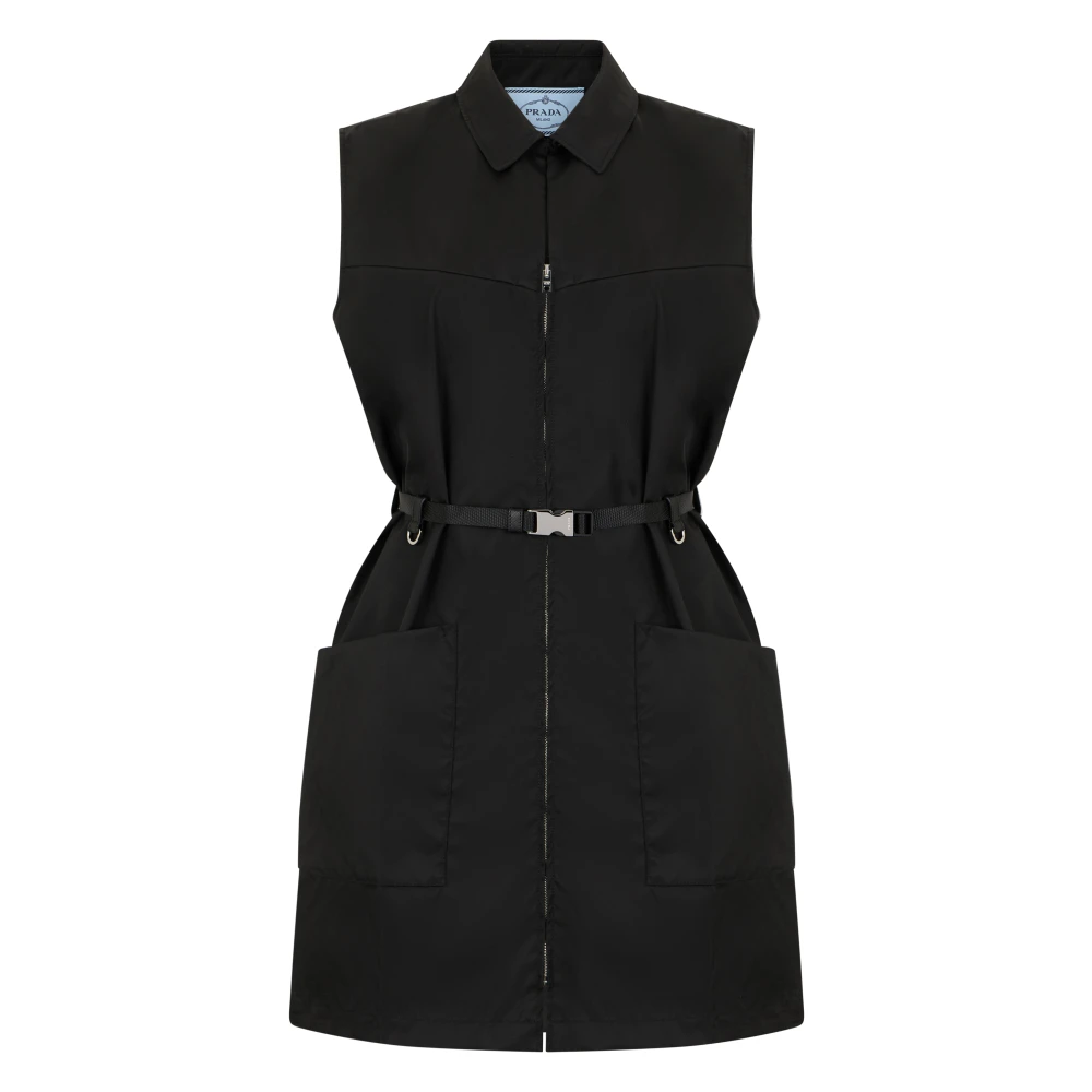 Prada Women's Black Short Dress Made Of Nylon - Short Dresses - S - Dresses