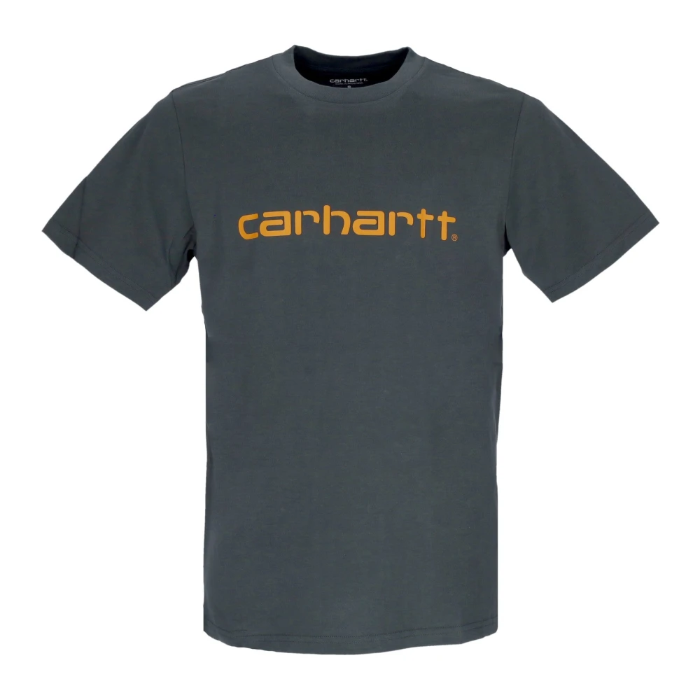 Carhartt WIP Script Tee Boxwood Ochre Korte Mouw T-shirt Green Heren