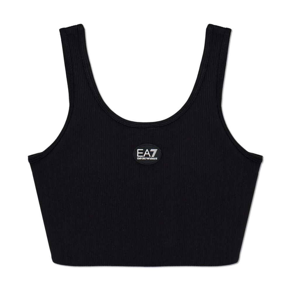 Emporio Armani Ea7 Vrouw Zwart Short Logo Top
