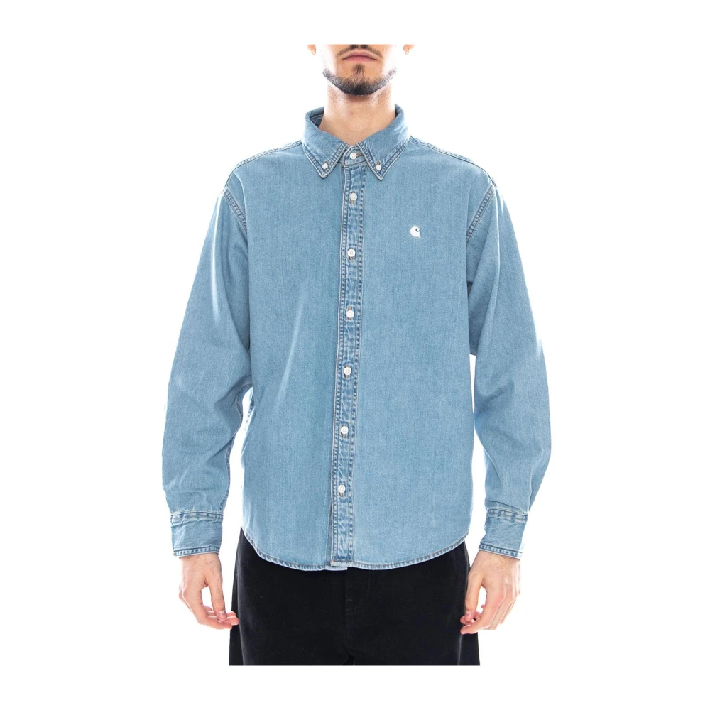 Carhartt Wip Men's Blue L/S Lucas Shirt - Denim Shirts - M - Shirts