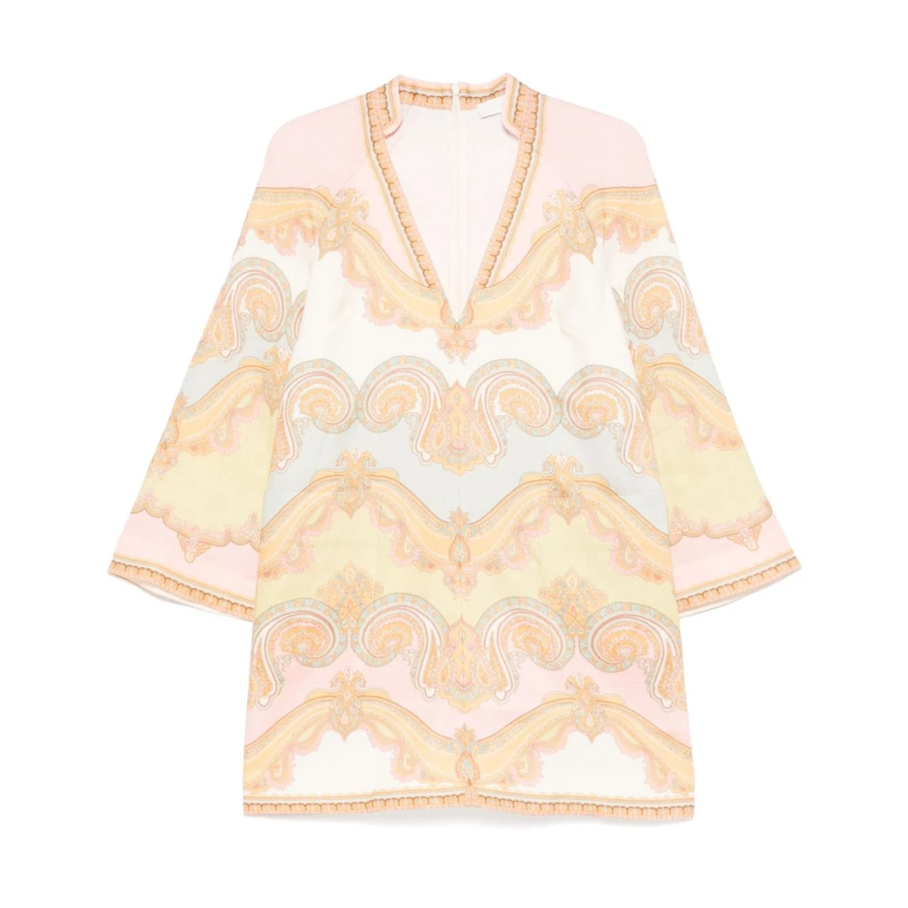 Zimmermann Roze V-hals Jurk met Zakken Pink Dames