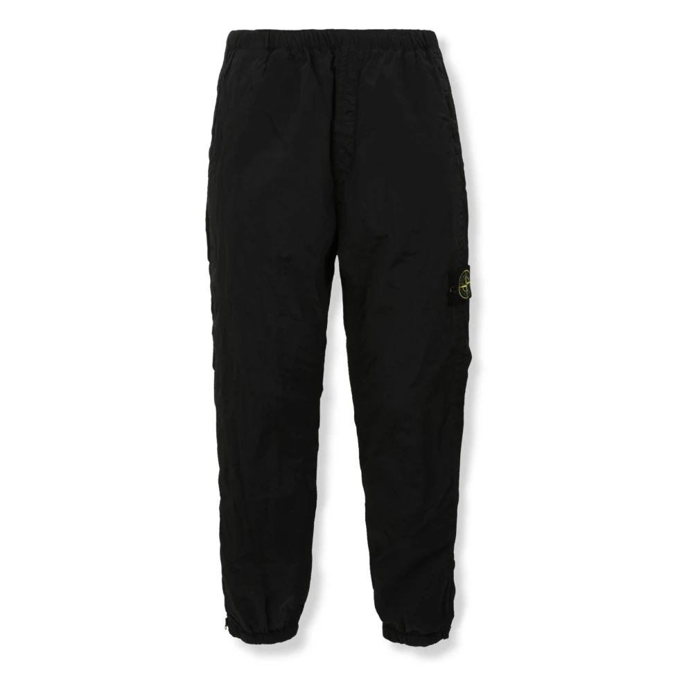 Stone Island Black Regular-Fit Jogger Trousers With Zip Cuffs - Male - Sweatpants - W32 - Trousers