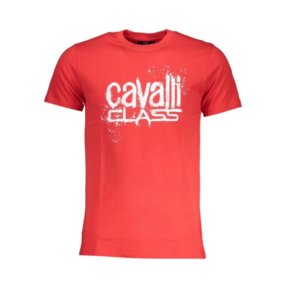 Cavalli Class Men's Red T-Shirts,, Graphic Spray Paint T-Shirt Extra Large