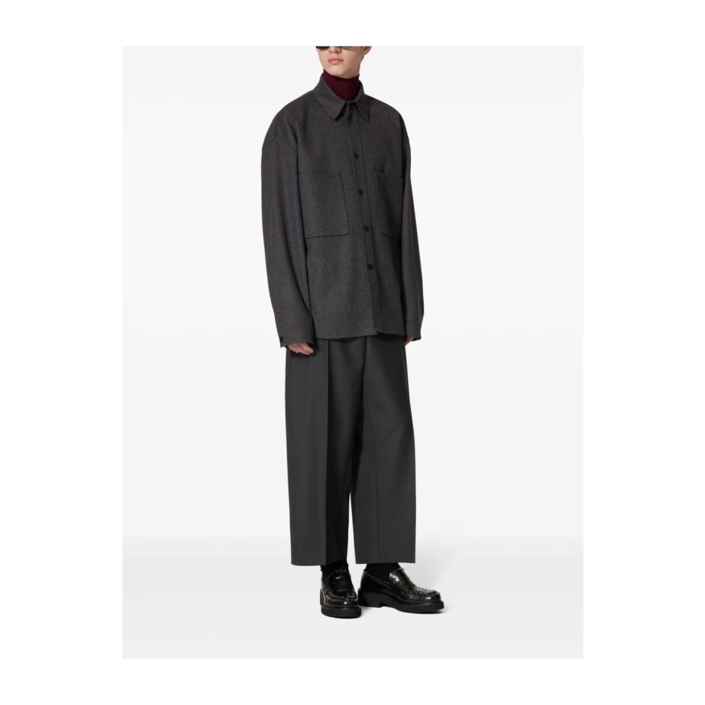 Valentino Garavani Grijze Wol Oversized Jas Gray Heren