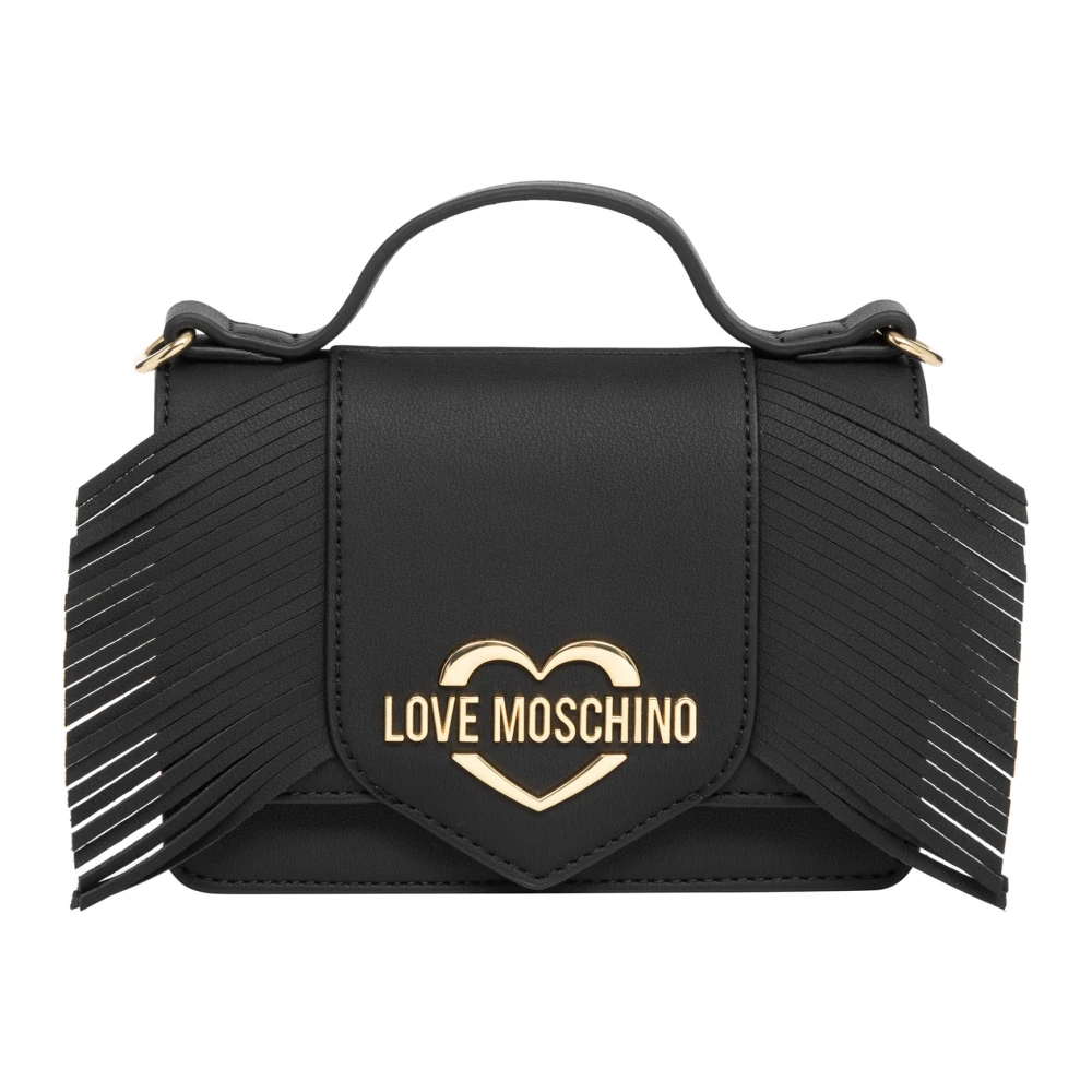Love Moschino Crossbody bags GRS Frange Schwarze Handtasche JC420 in zwart