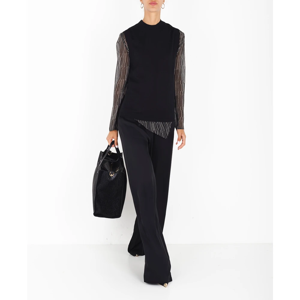 Manila Grace Gekruiste blouse Black Dames