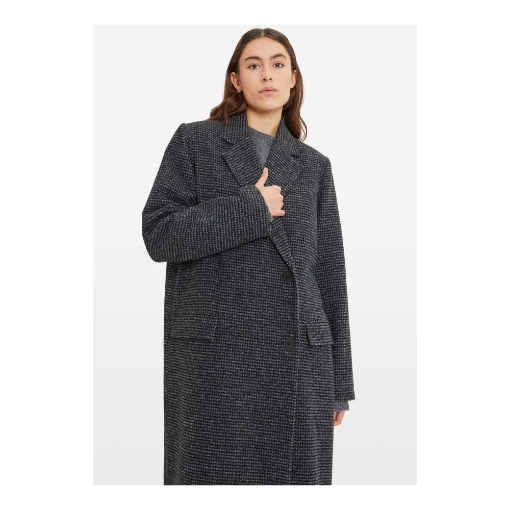 Envii Geruite Kate Jas Elegante Jas Gray Dames