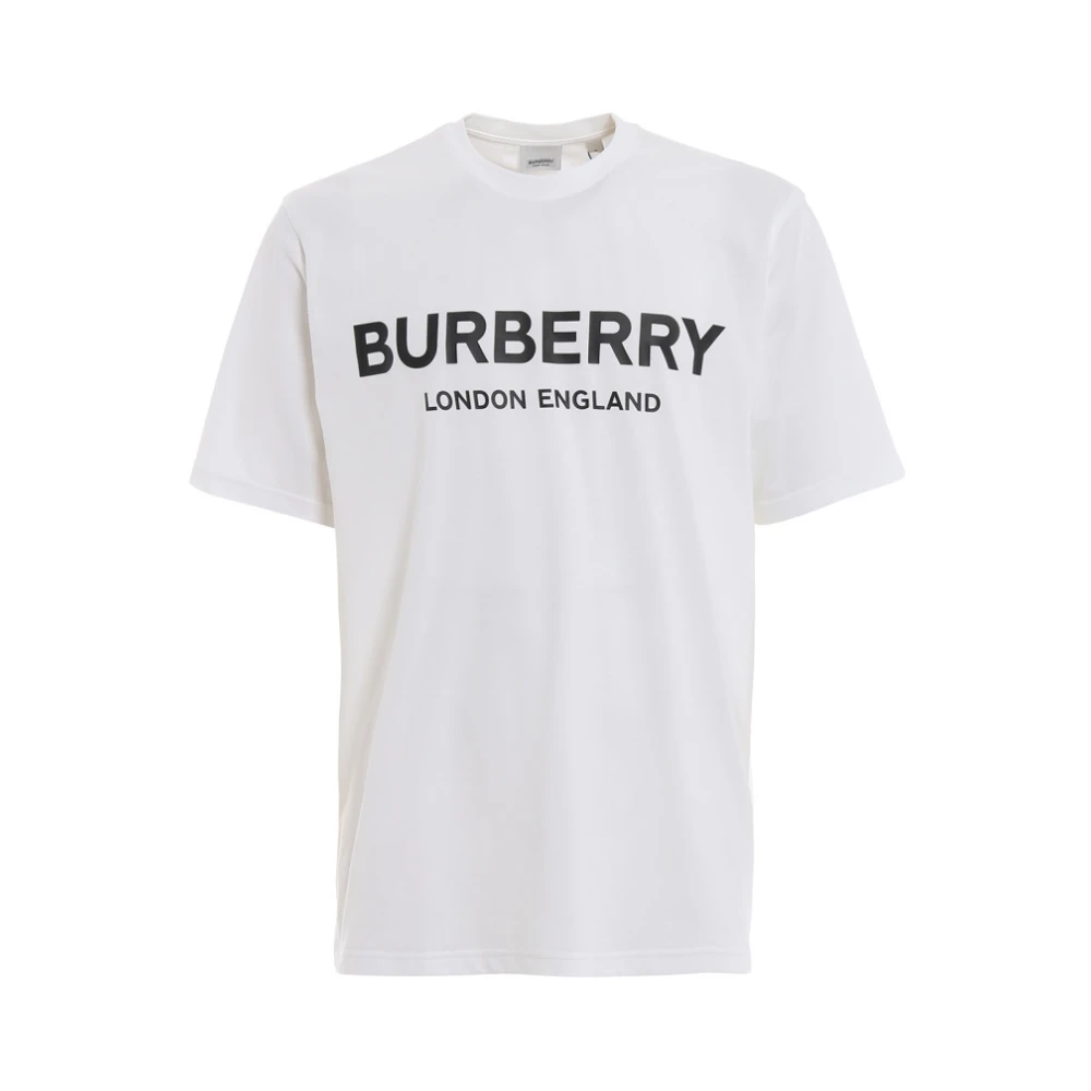 Burberry Wit Logo Print T-Shirt White Heren