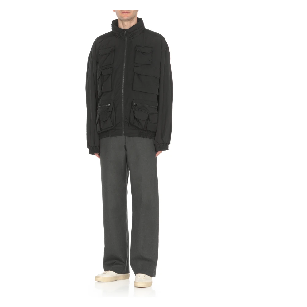 Golden Goose Zwarte jas met rits en capuchon Black Dames