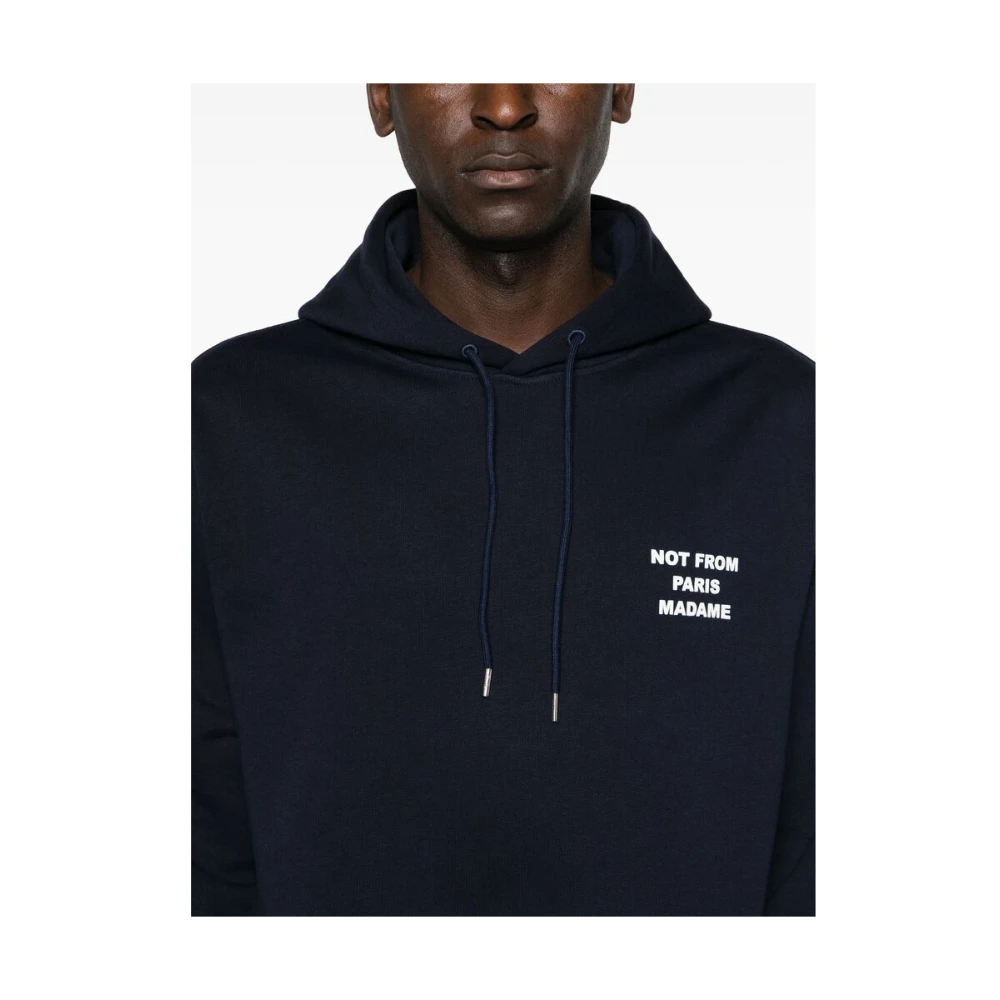 Drole de Monsieur Navy Blue Slogan Print Sweatshirt Blue Heren