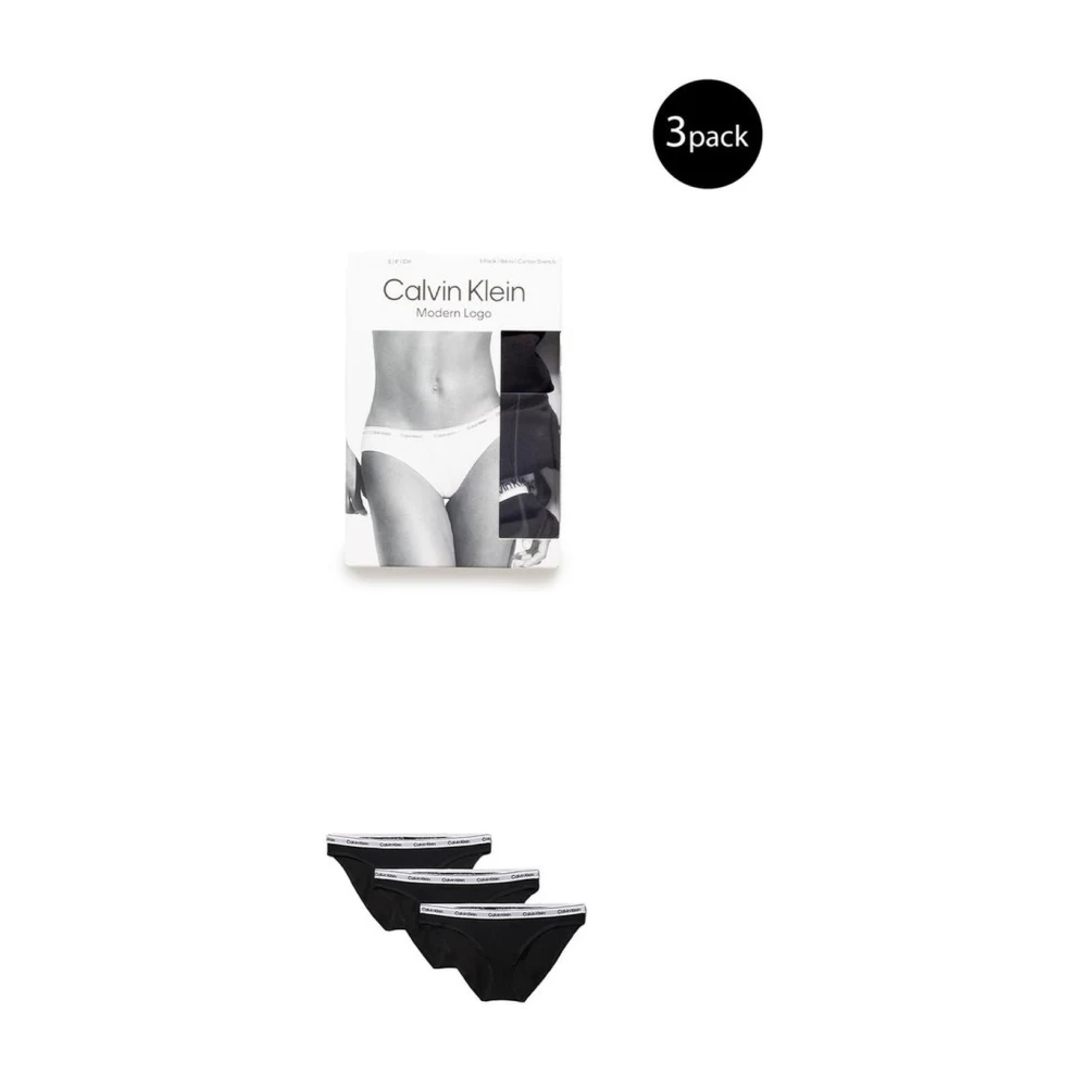 Calvin Klein Zwarte Katoenen Bikini Ondergoed 3Pack Black Dames