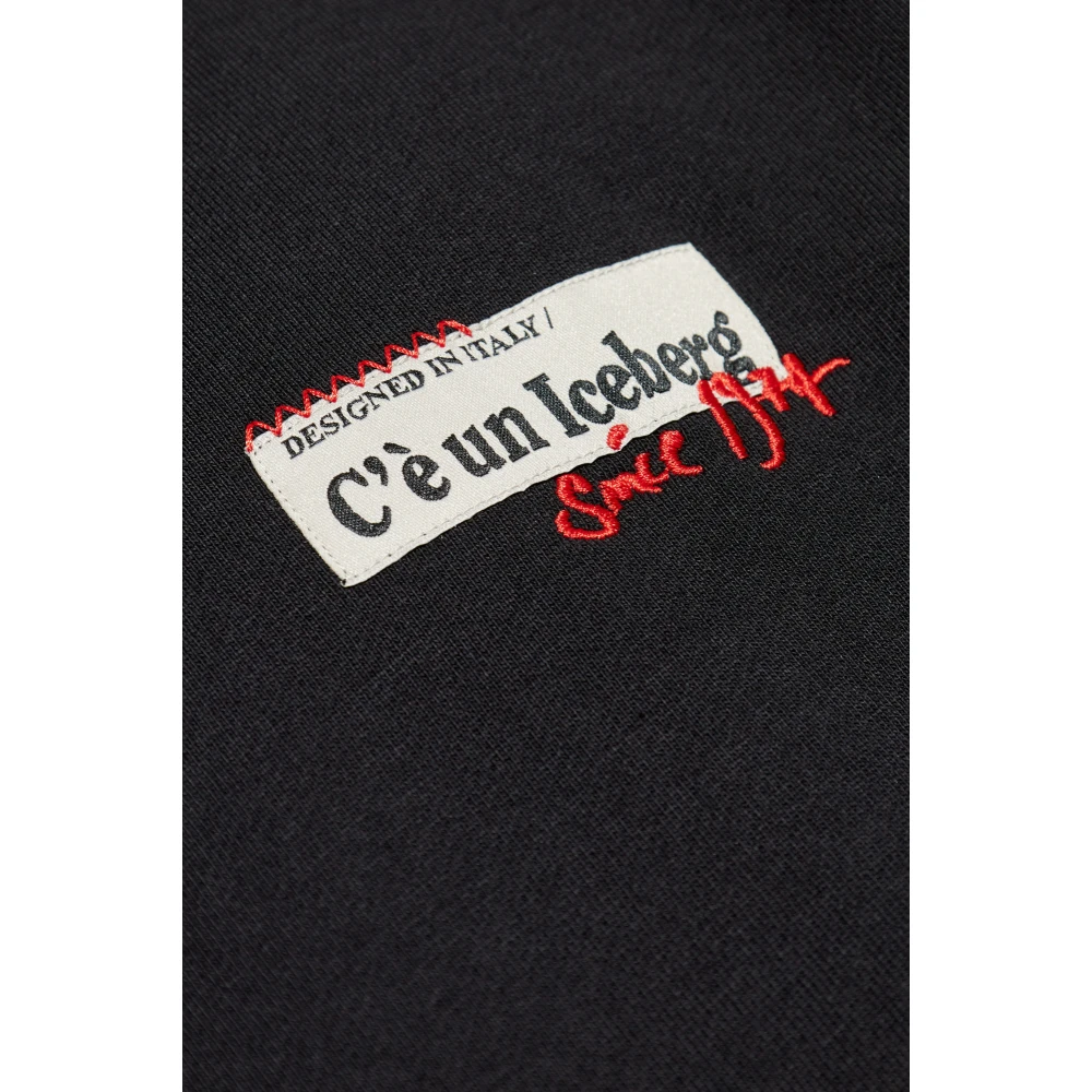 Iceberg Gedrukte sweatshirt Black Heren