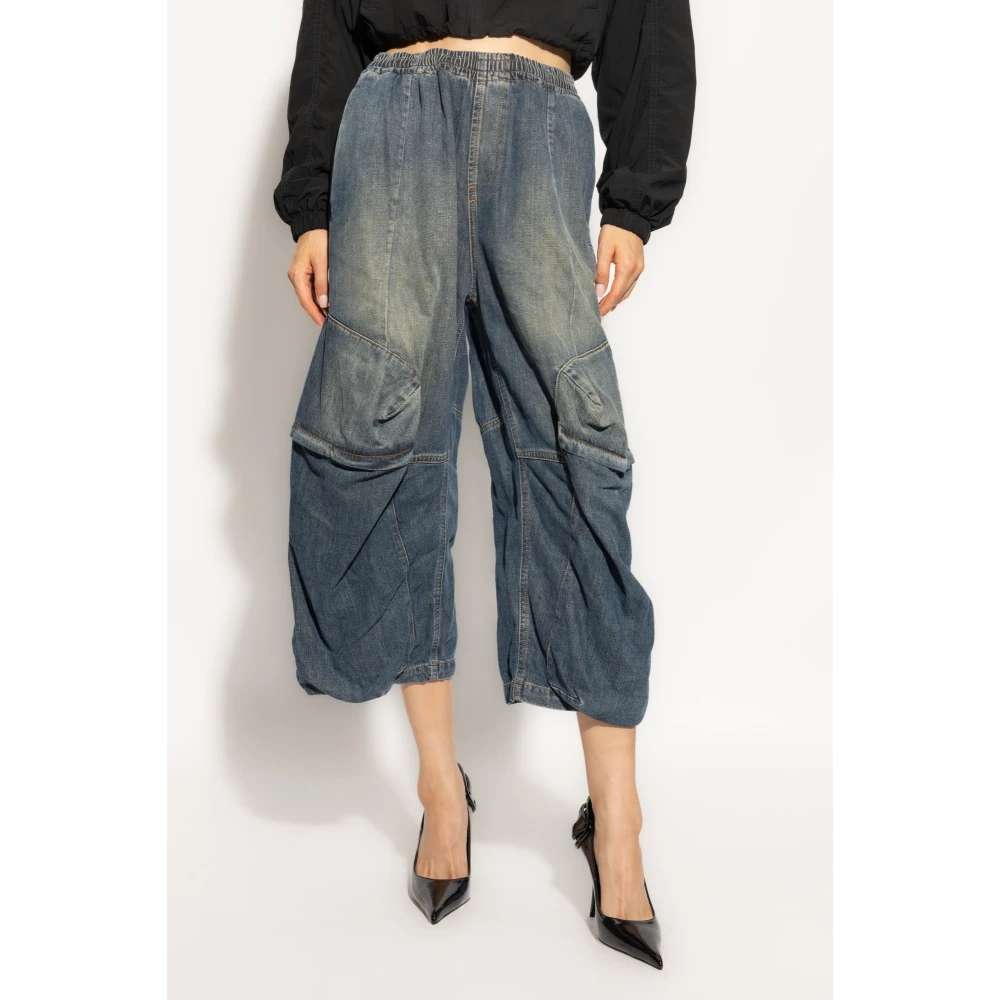 Diesel Loszittende jeans D-Para-Short-Fsf Blue Dames