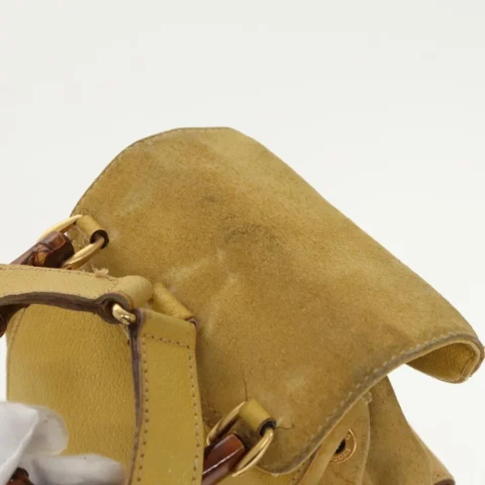 Gucci Vintage Pre-owned Leather backpacks Yellow Dames