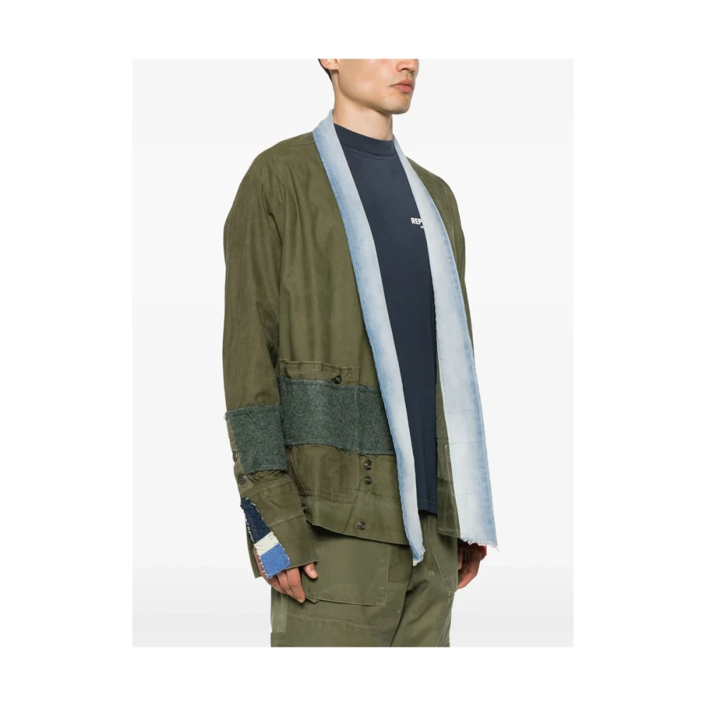 Greg Lauren Olijfgroen Open Voorkant Jas Green Heren