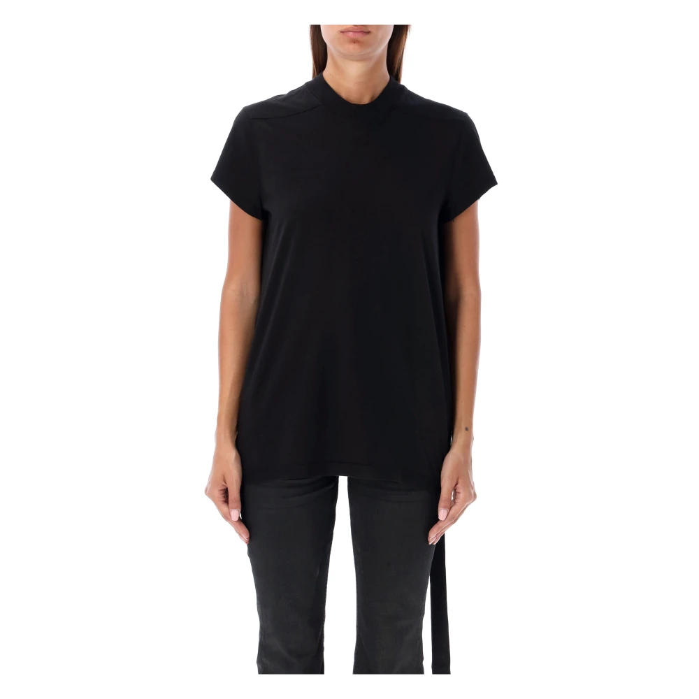 Rick Owens Zwart T-shirt met hoge kraag Black Dames