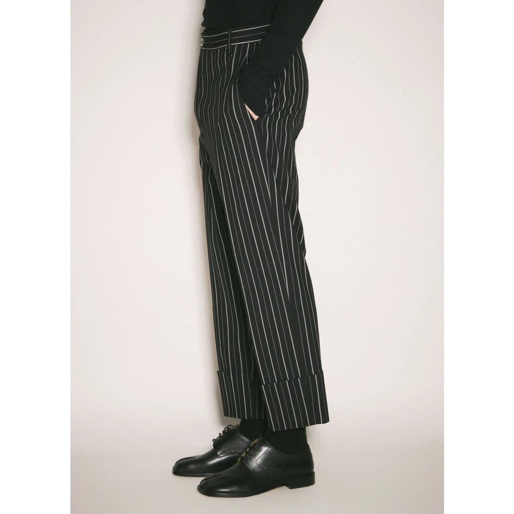 Vivienne Westwood Gestreepte Wol Cropped Broek Black Heren