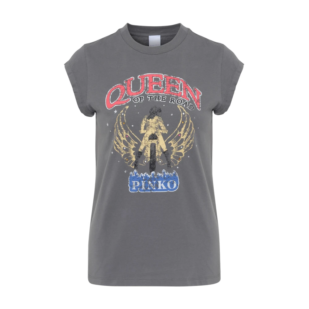 Pinko Marrakech Jersey T-shirt Gray Dames