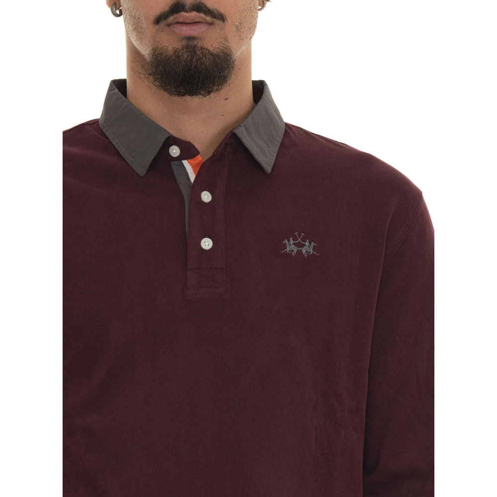 LA MARTINA Ruggero Lange Mouw Polo Shirt Red Heren