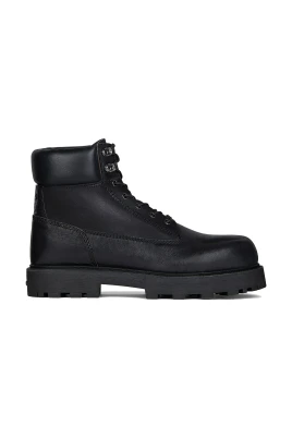 Svarta Vadderade Boots med Hög Krage