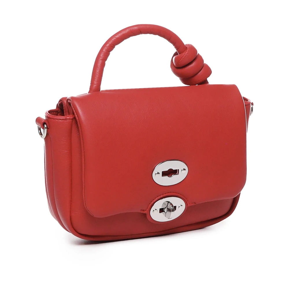 Zanellato Rode Leren Schoudertas met Klep Red Dames