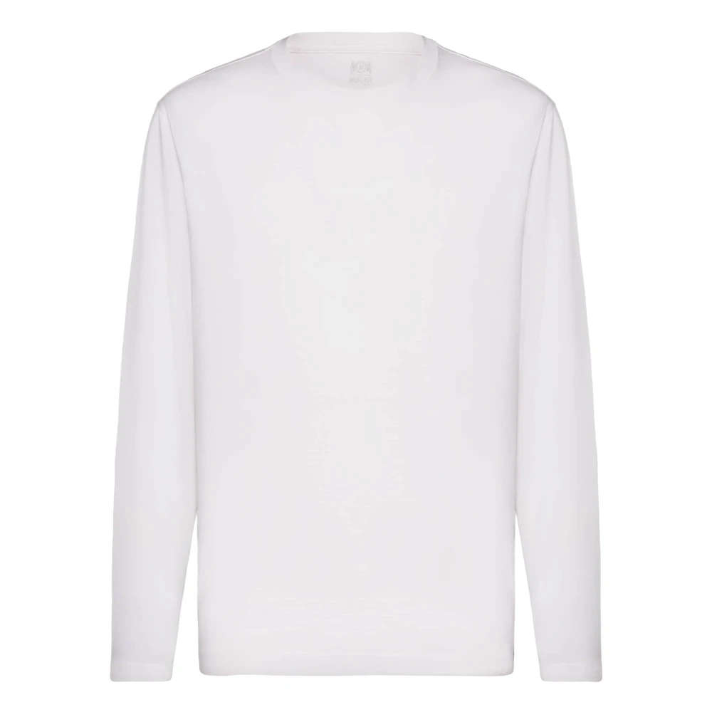 Boggi Milano Uomo Bianco - T-Shirt A Maniche Lunghe In Jersey Di Cotone Pima - Tops - Xl